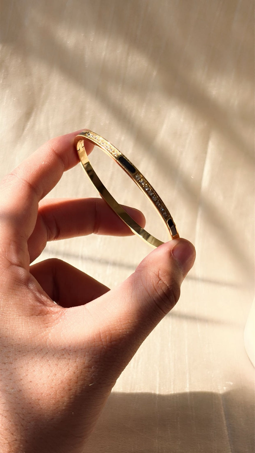 Crystal Gold Bangle Bracelet | Anti Tarnish Waterproof Minimal Bracelet for Women