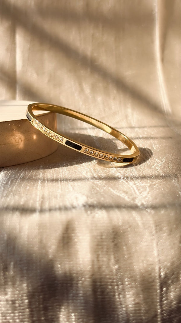 Crystal Gold Bangle Bracelet | Anti Tarnish Waterproof Minimal Bracelet for Women