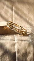 Double Layer Crystal Gold Bangle Bracelet | Anti-Tarnish Waterproof Minimal Bracelet for Women | Jewel Minimals
