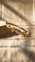 Minimal Floral Gold Bangle Bracelet | Anti-Tarnish Waterproof Bracelet for Women | Jewel Minimals