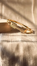 Geometric Gold Crystal Bangle | Anti Tarnish Waterproof Bracelet for Women