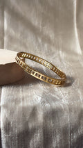 Minimal Crystal Cutwork Gold Bangle Bracelet | Anti-Tarnish Waterproof Bracelet for Women | Jewel Minimals