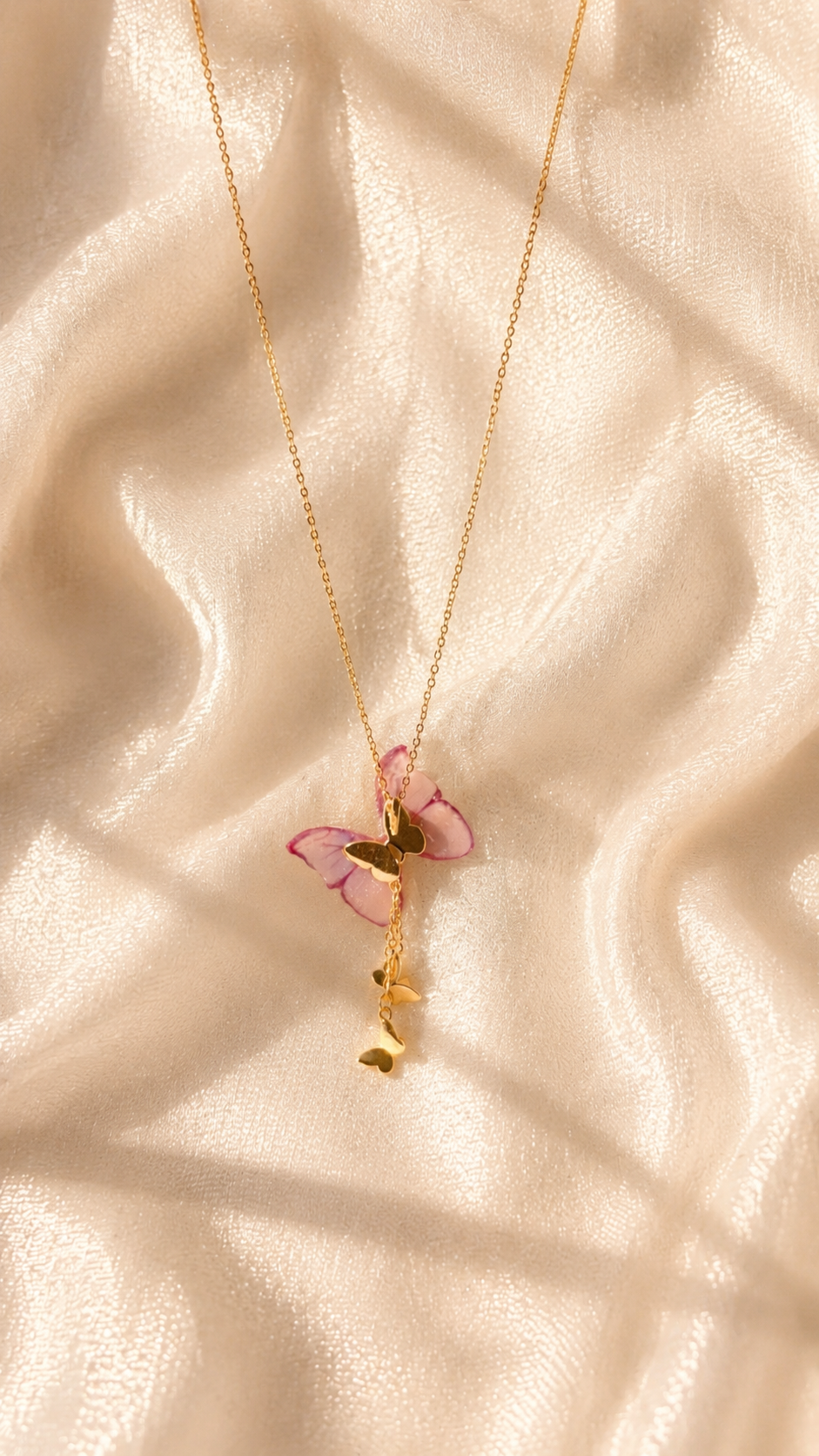 Aurora Pink Butterfly Necklace 🦋