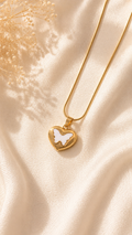 Gold Butterfly Heart Pendant Necklace for Women | Anti Tarnish Waterproof Minimalist Necklace