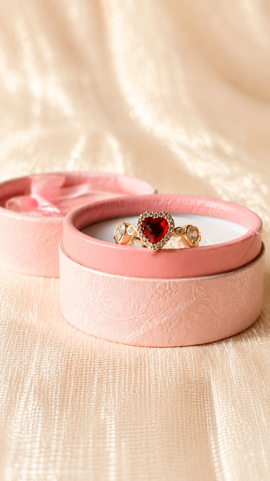 Red Heart Ring for Women | Anti Tarnish Gold Plated Adjustable Ring | Waterproof Minimalist Jewelry