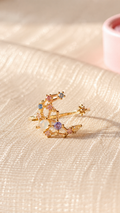 Constellation Adjustable Ring for Women | Anti Tarnish Gold Plated Star & Moon Ring | Waterproof Celestial Jewelry