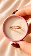 Minimal Crystal Stack Ring Set | Gold Adjustable Anti Tarnish Ring | Waterproof Dainty Open Ring for Women