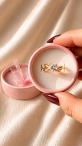 Minimal Gold Solitaire Crystal Ring for Women | Adjustable Statement Ring | Jewell Minimals