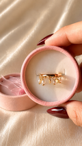 Gold Pearl Charm Ring for Women | Anti Tarnish Adjustable Dangle Ring | Minimalist Waterproof Statement Jewelry