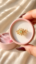 Vintage Floral Gold Ring for Women | Anti Tarnish Adjustable Daisy Ring | Minimalist Waterproof Statement Jewelry