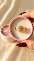Luxury Gold Geometric Ring for Women | Anti Tarnish Adjustable Statement Ring | Crystal Minimalist Waterproof Jewelry