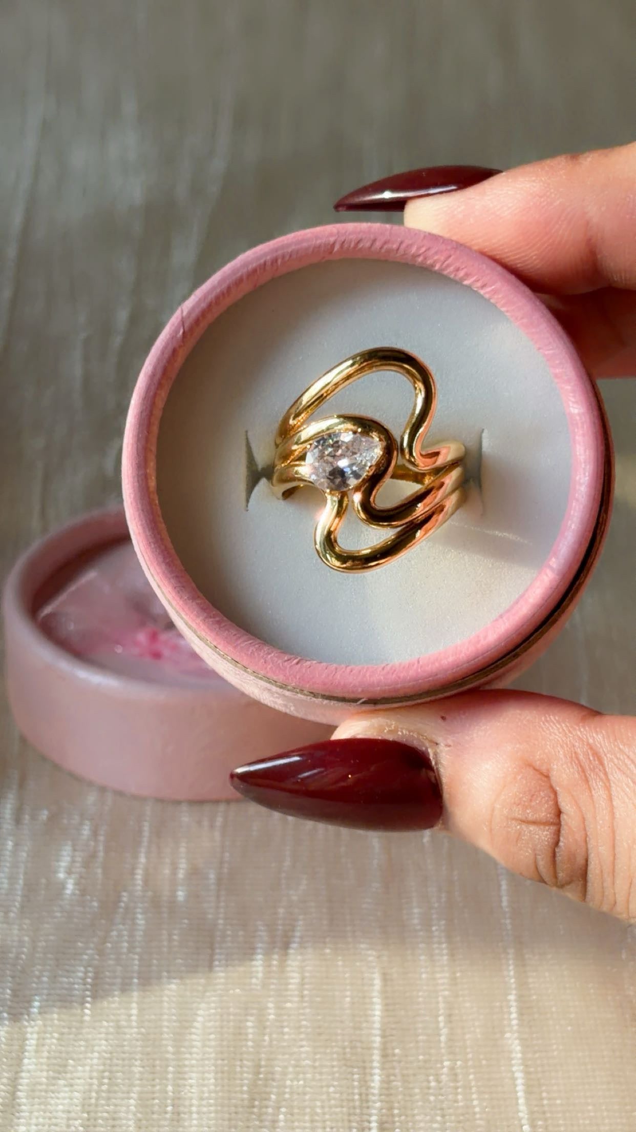 Minimalist Gold Abstract Ring for Women | Anti Tarnish Adjustable Statement Ring | Waterproof Everyday Jewelry