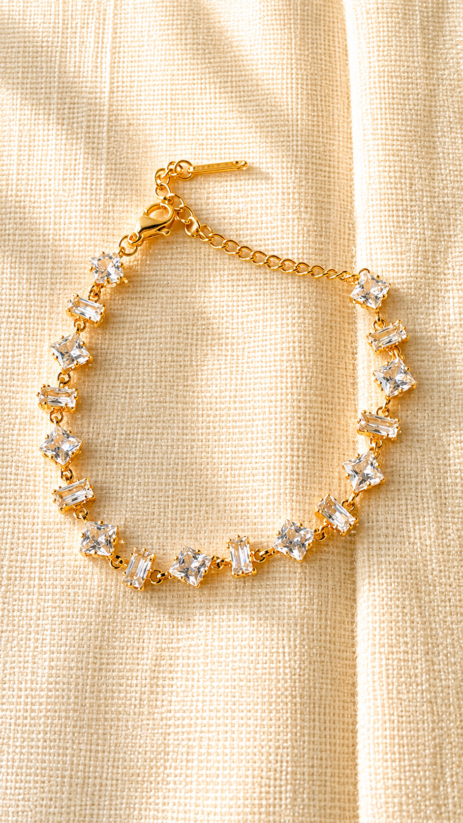 Geometric Zircon Gold Bracelet for Women | Anti-Tarnish Waterproof Tennis Bracelet | Minimalist Luxury Jewelry