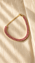 Pink Zircon Tennis Bracelet for Women | Anti-Tarnish Gold Bracelet | Waterproof Minimalist Luxury Jewelry