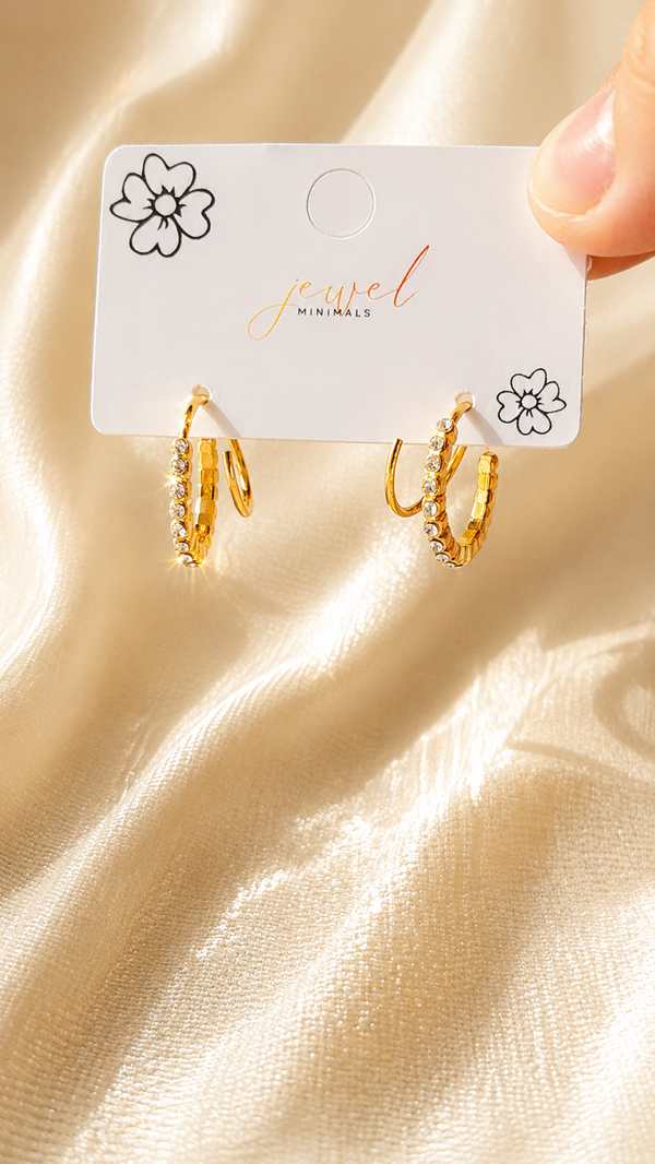 Dainty Gold Hoop Earrings for Women | Anti-Tarnish Zircon Huggie Hoops