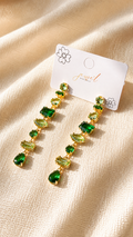 Emerald Green Crystal Drop Earrings for Women | Anti-Tarnish Luxury Statement Earrings