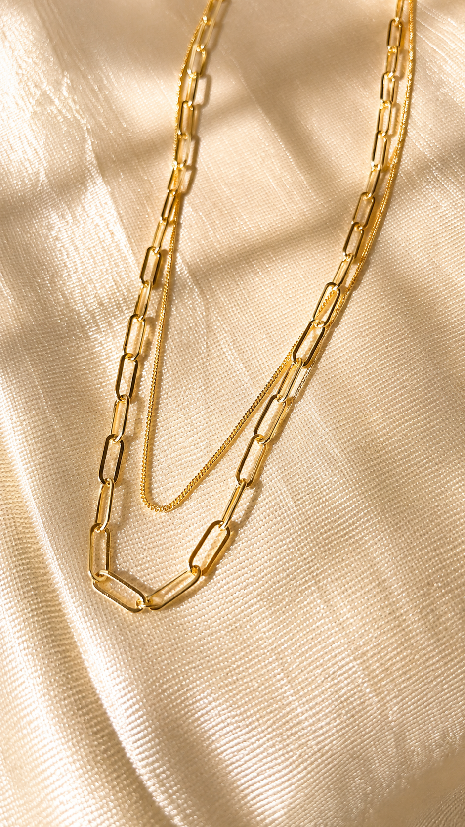 Layered Gold Paperclip Chain Necklace for Women | Minimalist Double Layer Necklace | Anti-Tarnish Waterproof Jewelry | Jewel Minimals