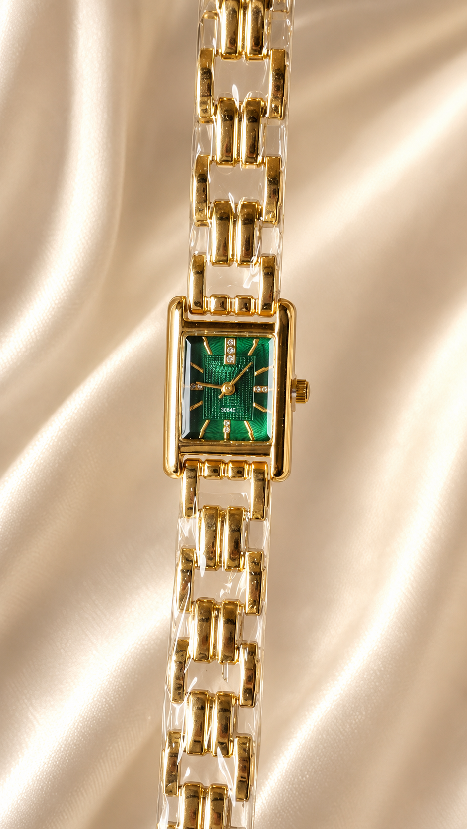 Luxury Gold-Tone Rectangular Bracelet Watch for Women | Elegant Minimalist Analog Watch | Jewel Minimals