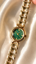 Luxe Gold Oval Link Watch – Elegant Dainty Wristwatch with Crystal Dial