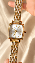 Luxury Gold Square Women's Watch | Elegant Quartz Bracelet Wrist Watch | Premium Fashion Watch