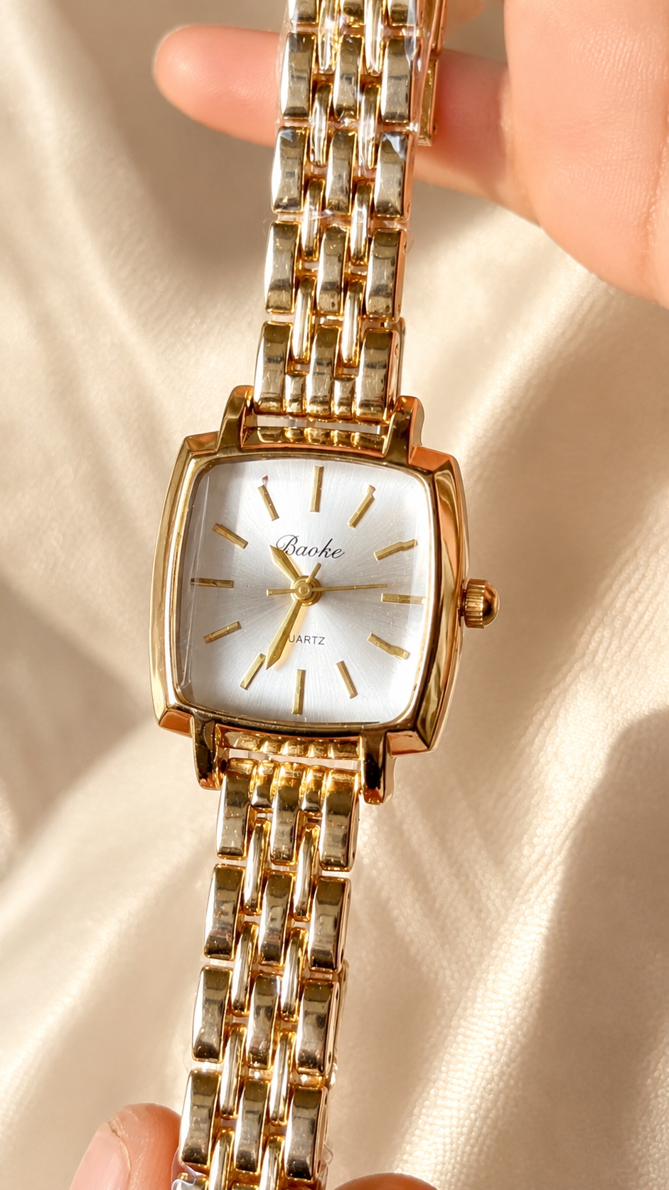 Luxury Gold Square Women's Watch | Elegant Quartz Bracelet Wrist Watch | Premium Fashion Watch