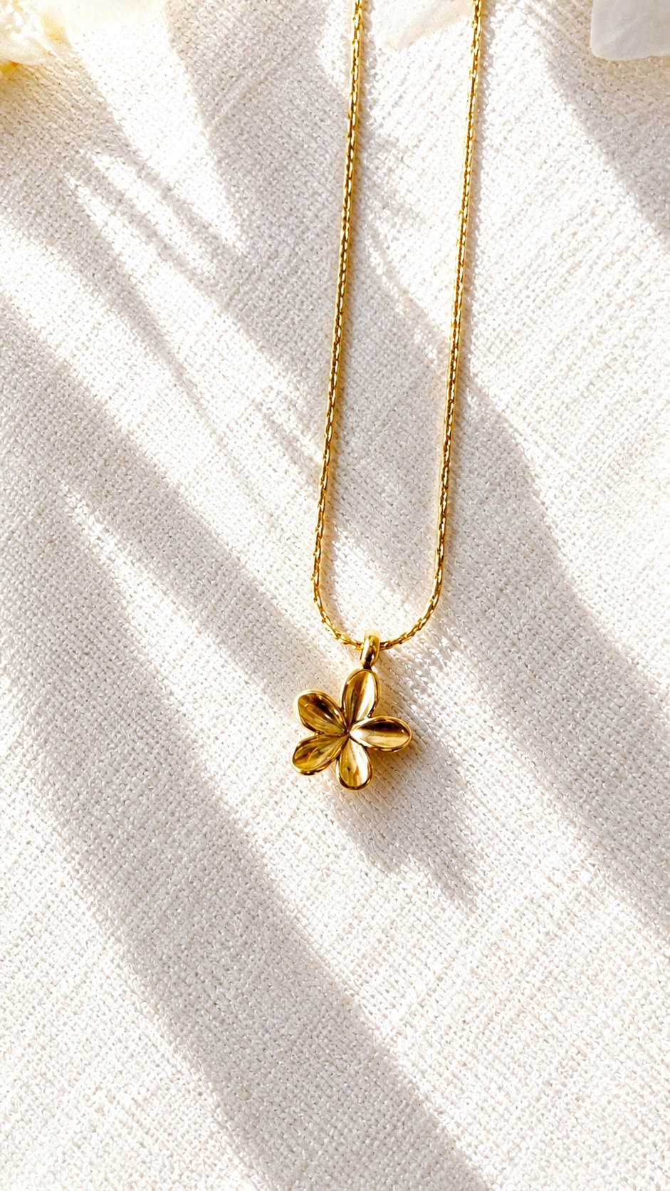 Forever Flower Pendant Necklace – Anti Tarnish Waterproof Gold Floral Necklace for Women | Jewel Minimals