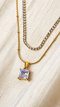 Double Layer Crystal Necklace for Women | Anti Tarnish Gold Necklace | Jewel Minimals