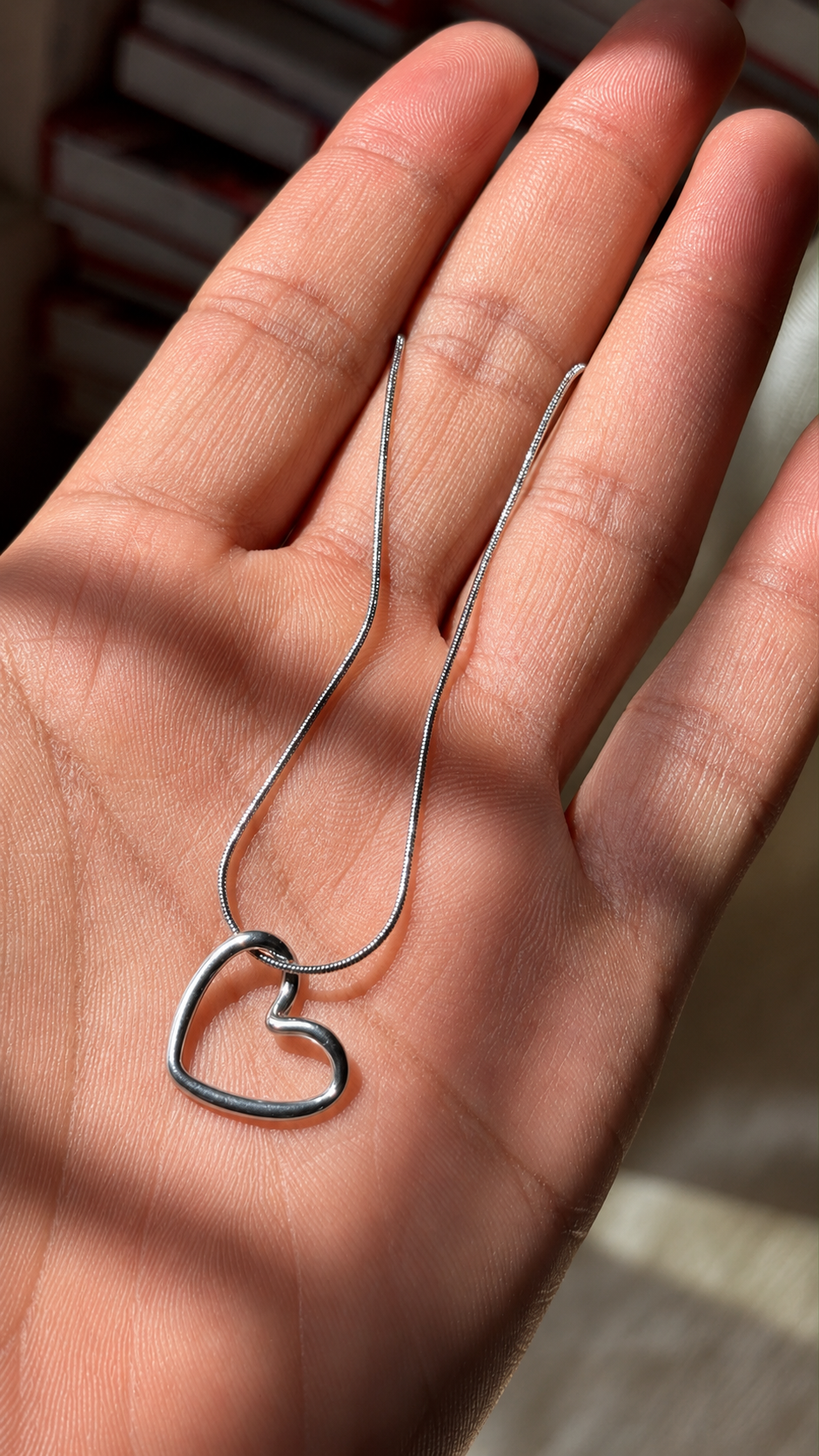 Elegant Silver Open Heart Necklace for Women | Minimalist Jewelry Gift
