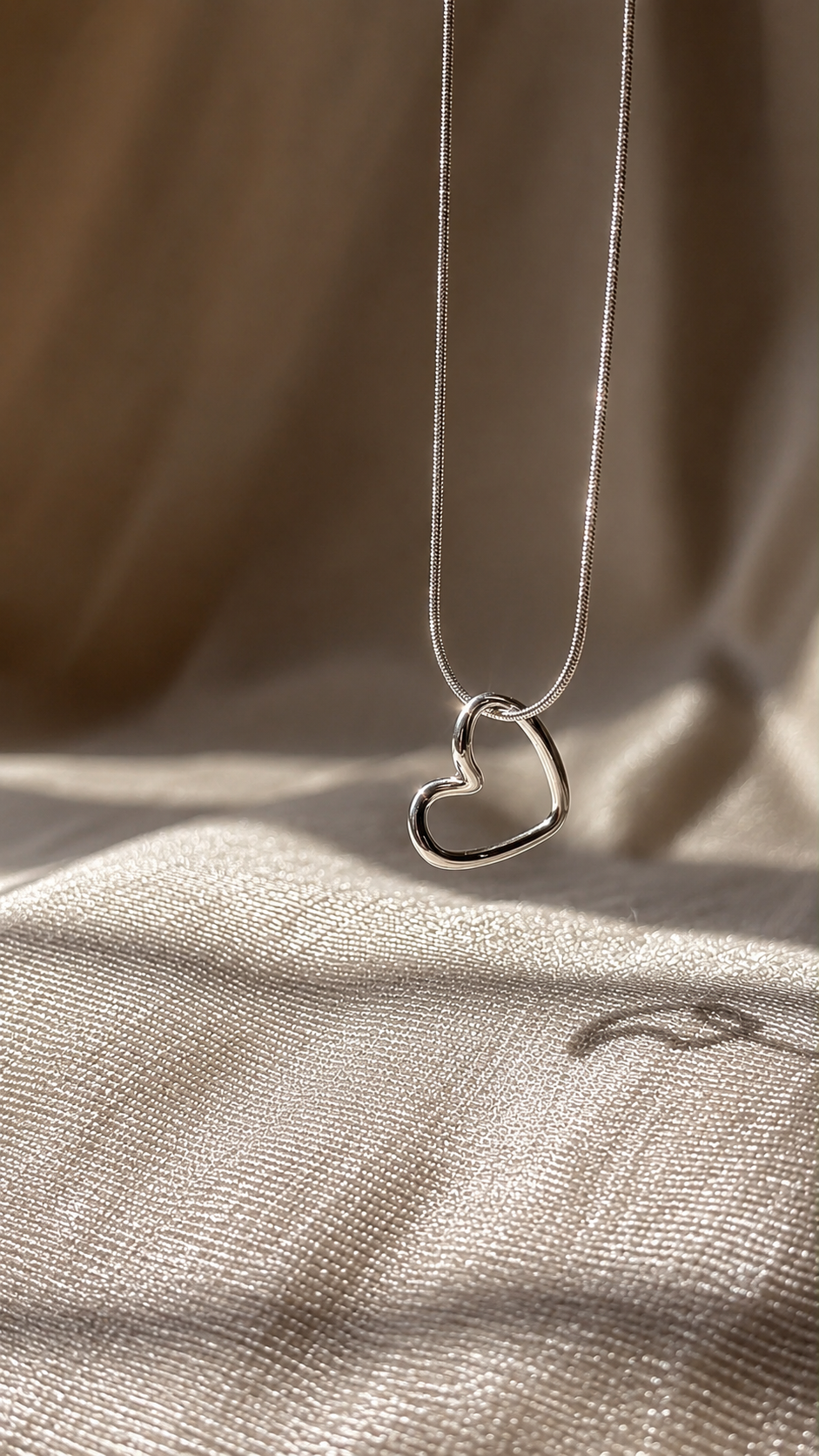 Elegant Silver Open Heart Necklace for Women | Minimalist Jewelry Gift